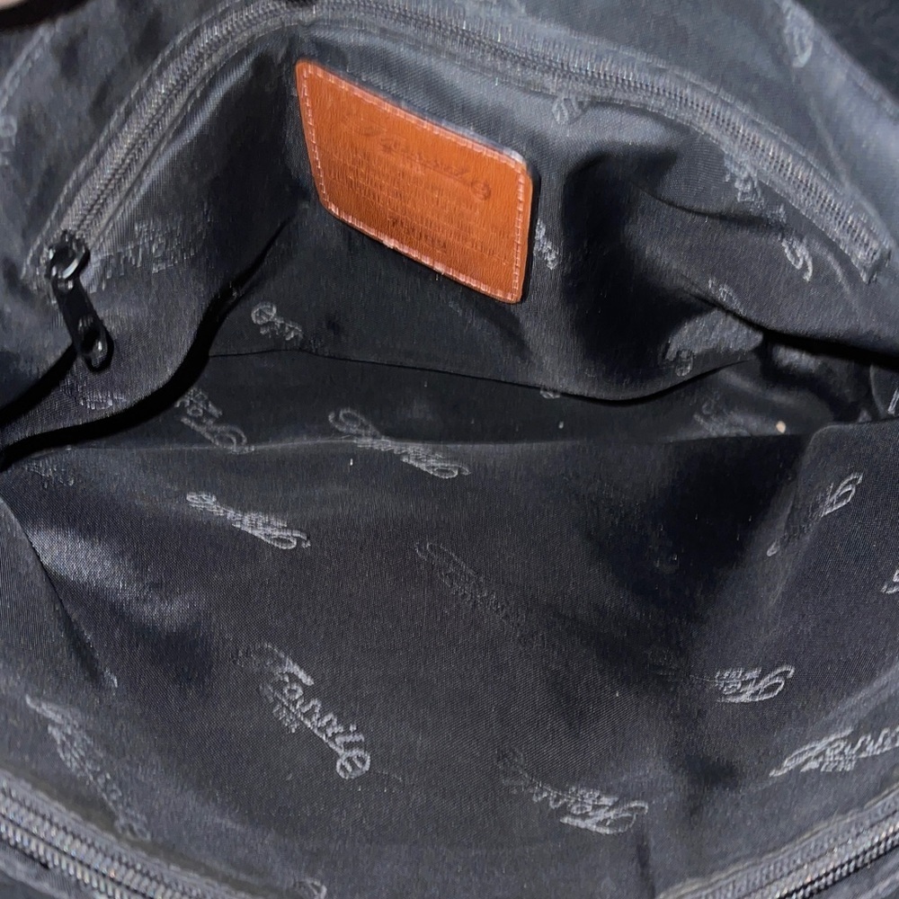 Fossil Classy Elegant Black and Brown Leather Tote Bag Fossil Shoulder Bag - Picture 3 of 8